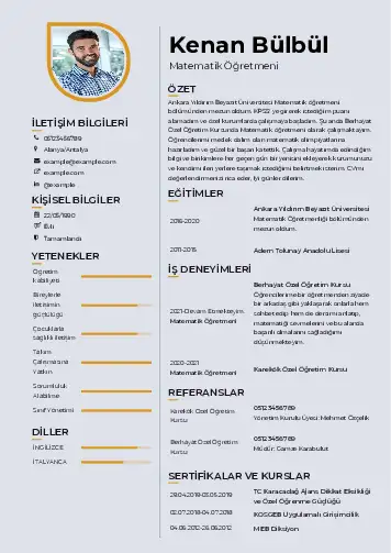 Gerçek CV şablonu önizlemesi