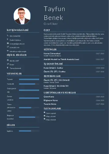 Gerçek CV şablonu önizlemesi